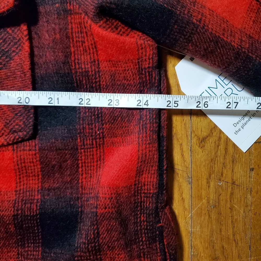 Time and Tru Red and Black Plaid Shacket - Picture 9 of 11